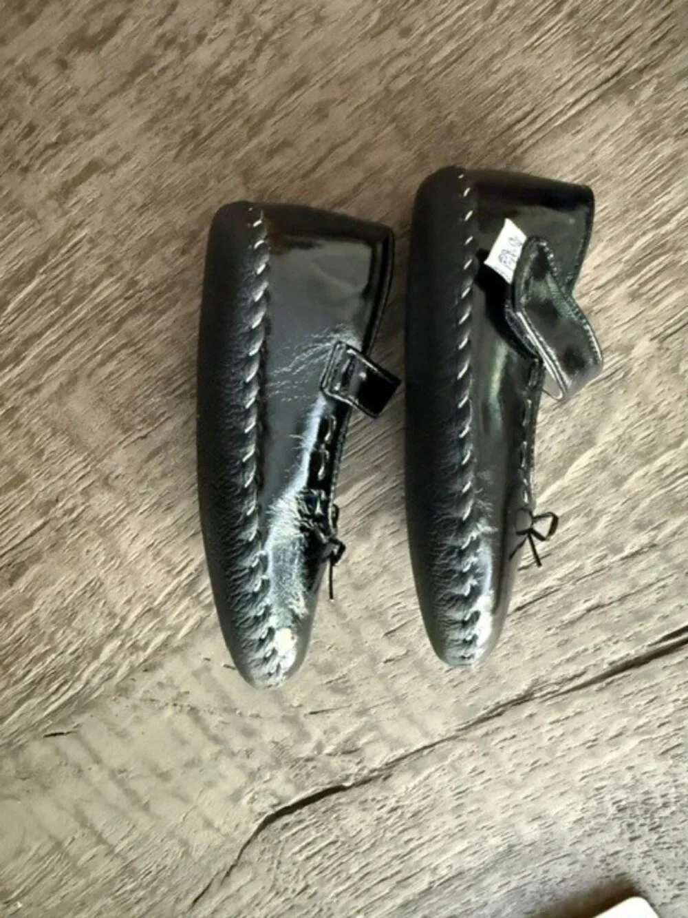 pediped Originals black patent shoe with bow